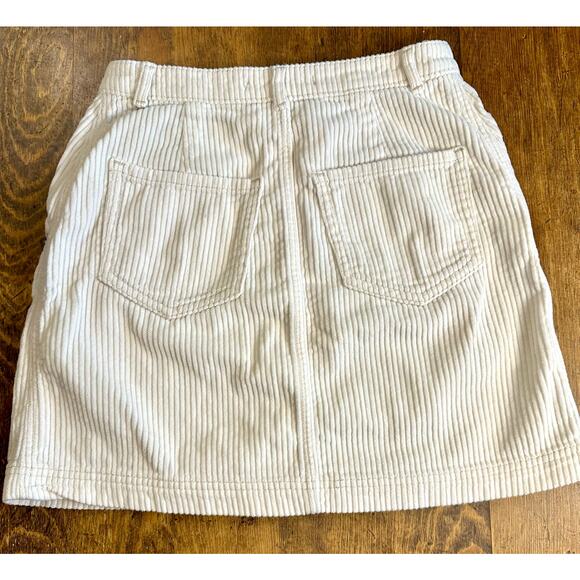 Abercrombie & Fitch Size XS Y2K Button Down Cream Corduroy Mini Skirt Preppy - Picture 5 of 6